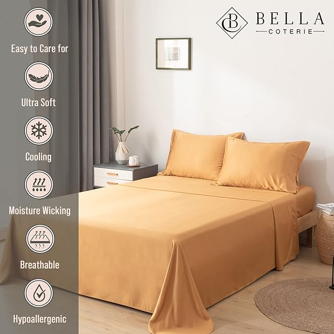 Bamboo Cooling Bed Sheet Set - King - 18 in Deep Pocket