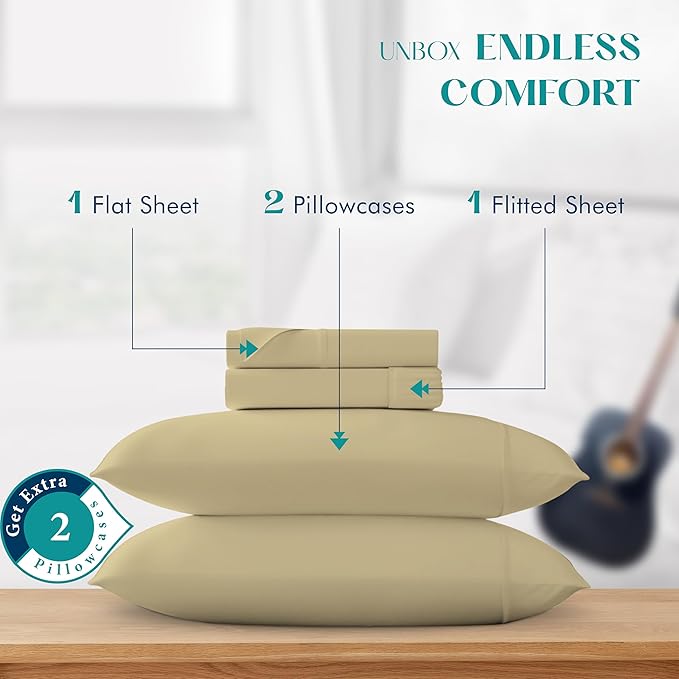 Linen Cooling Bed Sheet Set - California King - 4 Piece