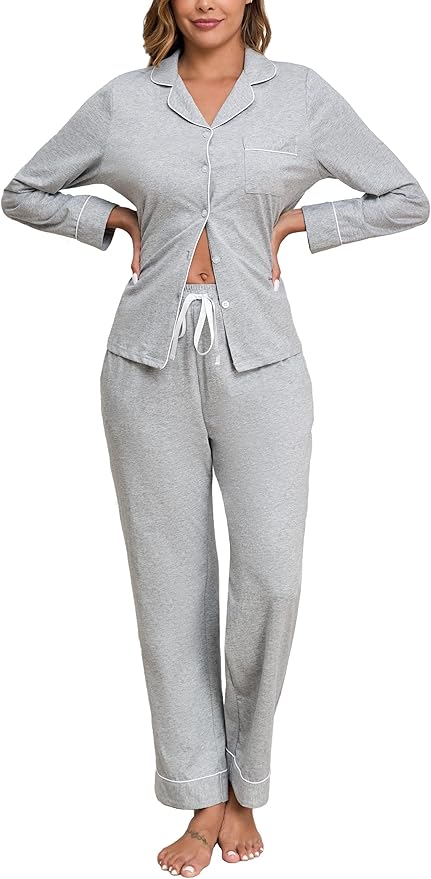 Women's 100% Cotton Pajama Set - Long Sleeve - 2 Piece