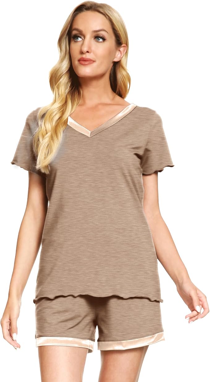 Women's Bamboo Cooling Pajama Set - Short Sleeve - 2 Piece