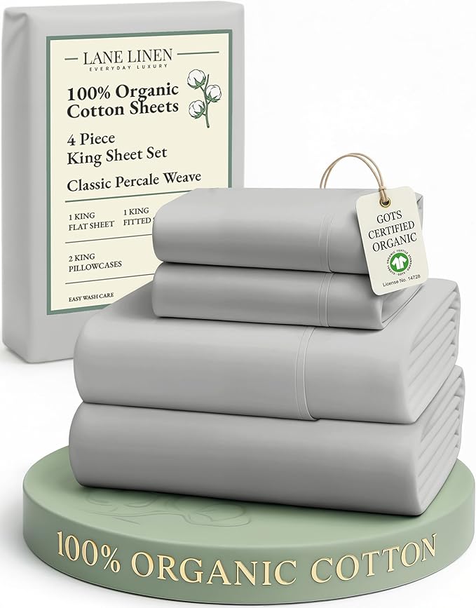Linen Bed Sheet Set - King - 15 in Deep Pocket - 4 Piece