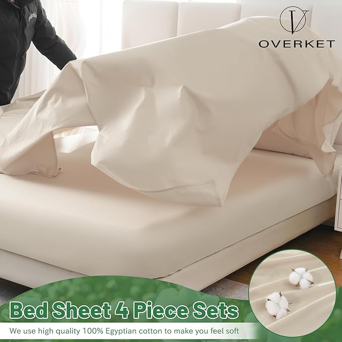 Linen Bed Sheet Set - California King - 4 Piece