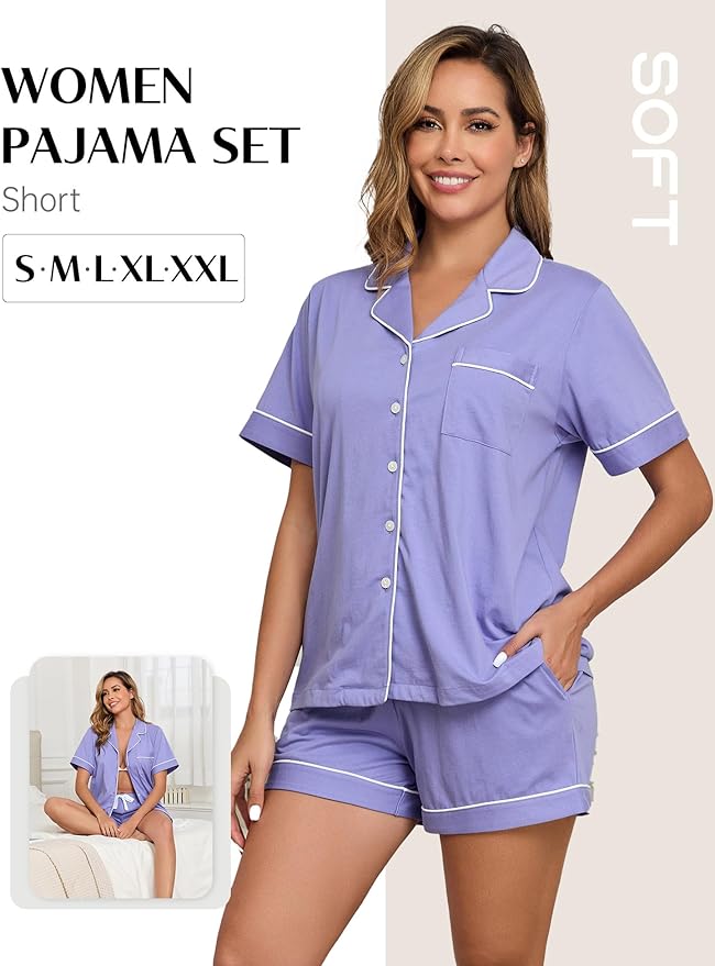Women's Pajama Set - Short Sleeve - 2 Piece