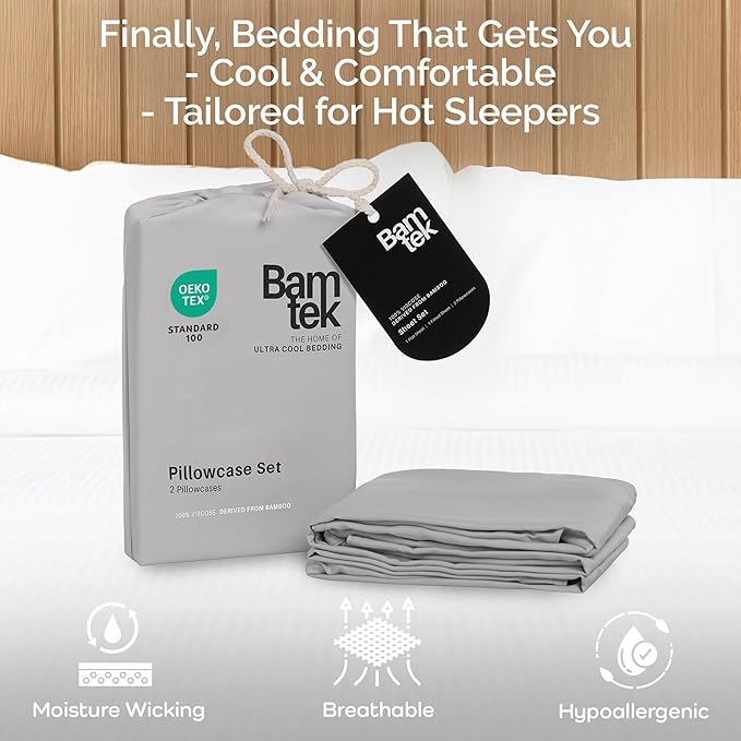 Bamboo Cooling Pillowcase Set - Queen - 2 Piece