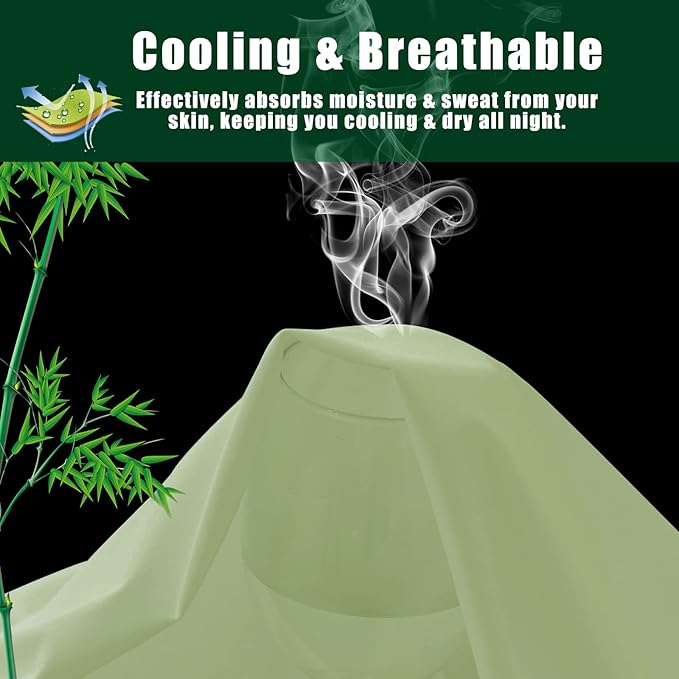 Bamboo Cooling Pillowcase Set - Queen - 20 x 30 in - 2 Pack - 2 Piece