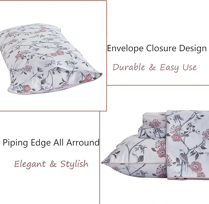 Bed Sheet Set - Twin - 17.7 in Deep Pocket - 4 Piece