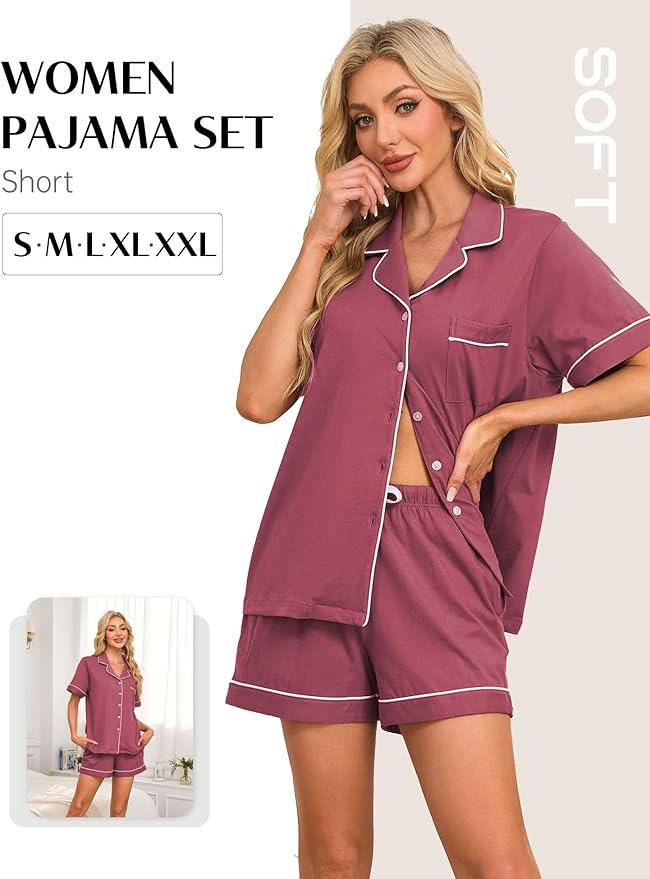 Women's Pajama Set - Short Sleeve - 2 Piece