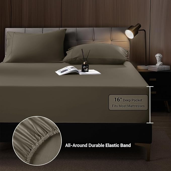Bamboo Cooling Bed Sheet Set - California King - 4 Piece