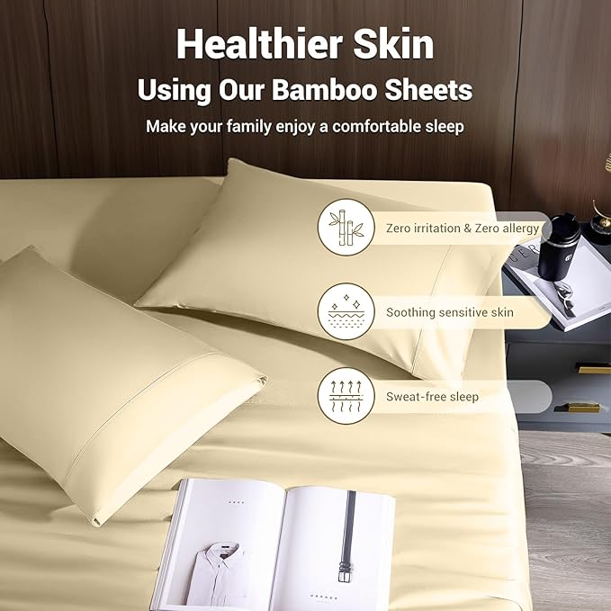 Bamboo Cooling Bed Sheet Set - Full - 4 Piece