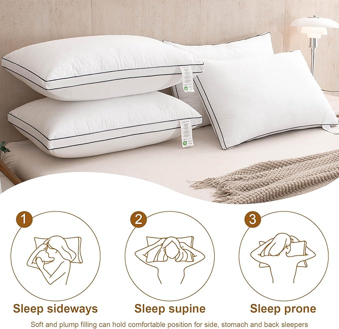 Microfiber Bed Pillow - Queen - 4 Piece