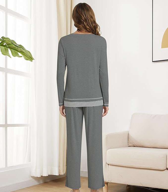 Women's Bamboo Pants Pajama Set - Long Sleeve - 2 Piece