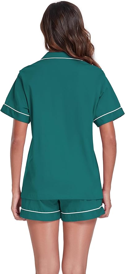 100% Cotton Pajama Set - Short Sleeve - 2 Piece