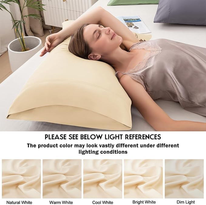Bamboo Cooling Pillowcase Set - Queen - 2 Pack