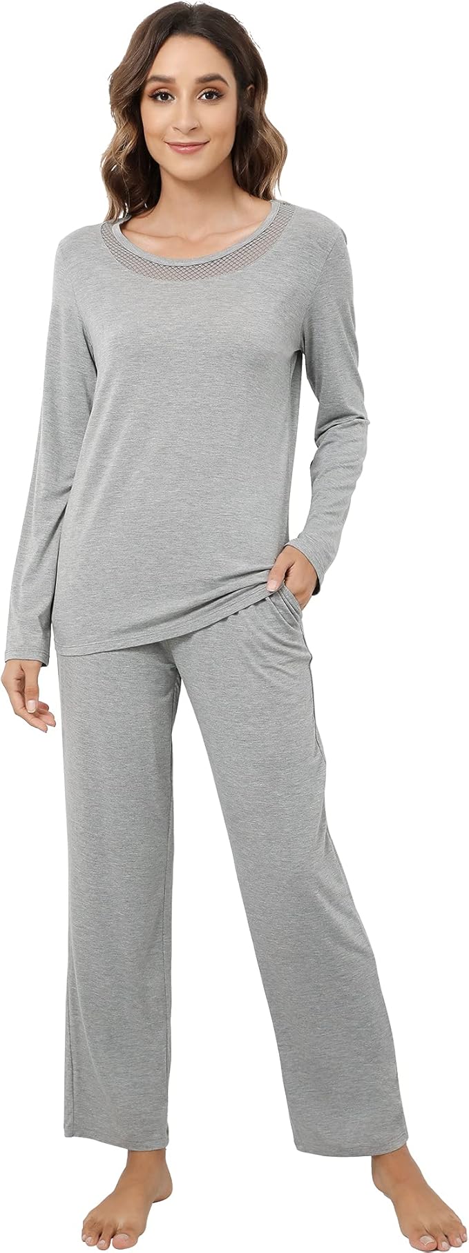 Women's Bamboo Pants Pajama Set - Long Sleeve