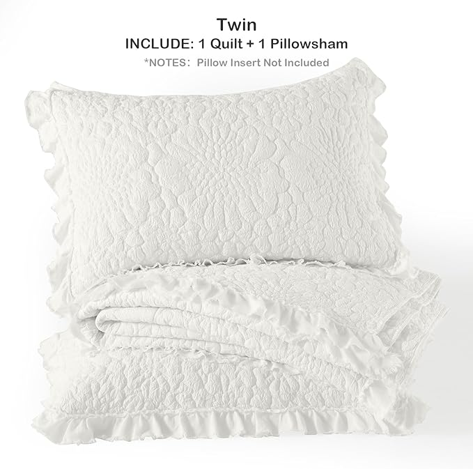 Microfiber Quilt Set - Twin - 2 Piece
