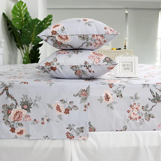 100% Cotton Bed Sheet Set - King - 4 Piece