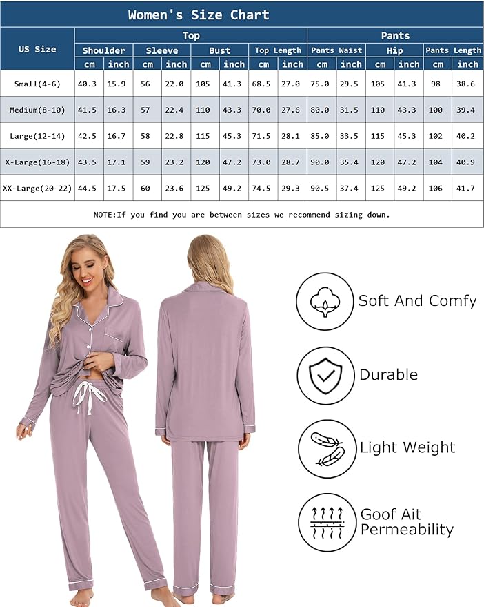 Women's Pants Pajama Set - Long Sleeve - 2 Piece