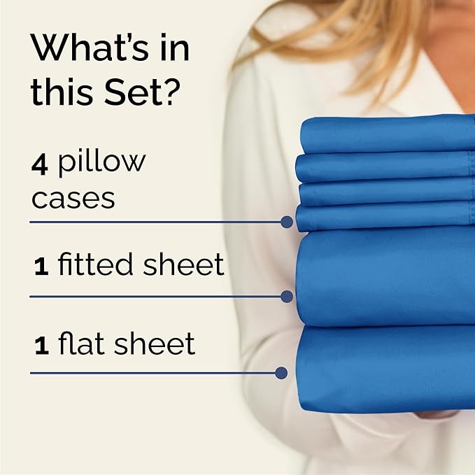 Cooling Bed Sheet Set - Queen - 16 in Deep Pocket - 6 Piece