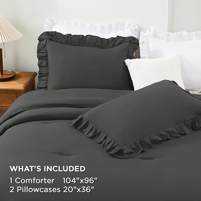 Microfiber Comforter Set - California King - 104 x 96 in - 3 Piece