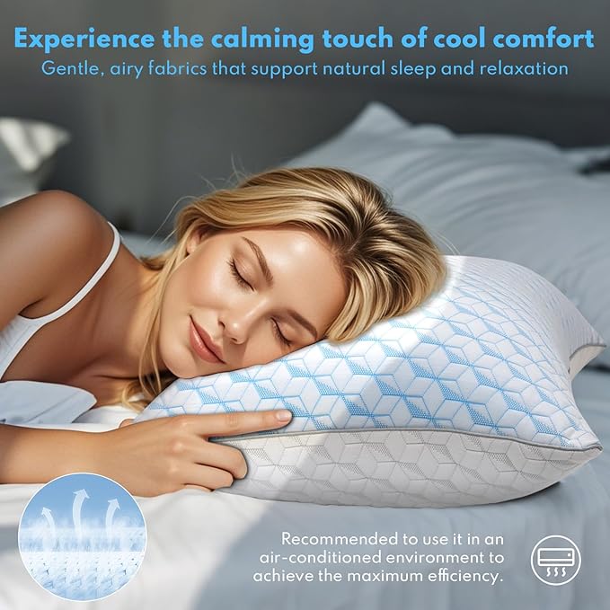 Microfiber Cooling Bed Pillow - Queen - 2 Piece