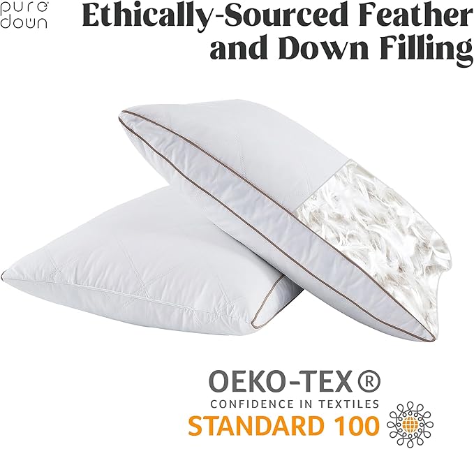 100% Cotton Bed Pillow - King - 2 Piece