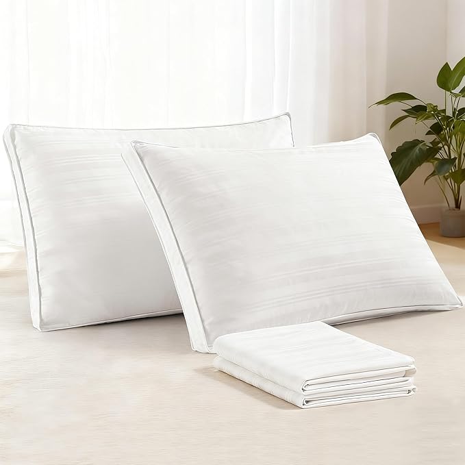 100% Cotton Bed Pillow - King - 2 Pack