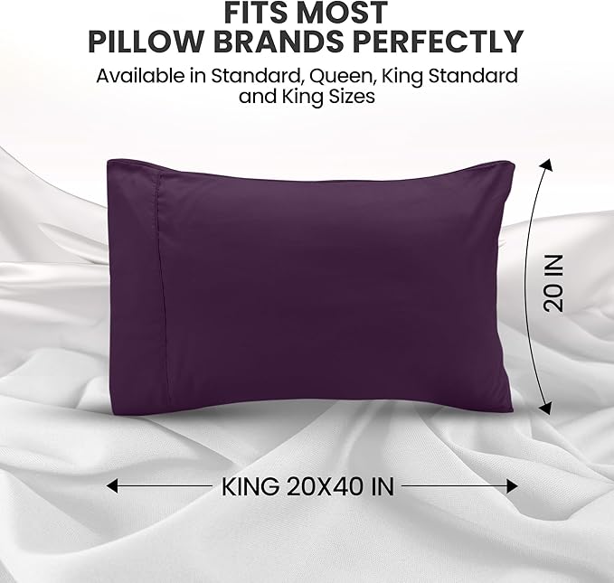 Microfiber Pillowcase Set - King - 20 x 40 in - 2 Pack