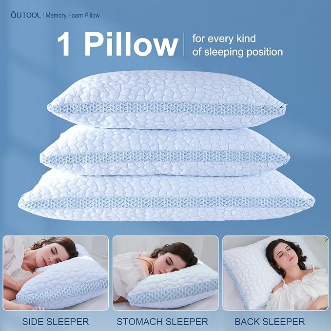 Memory Foam Cooling Bed Pillow - King