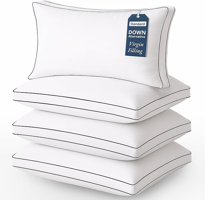 Linen Bed Pillow - Standard - 4 Piece