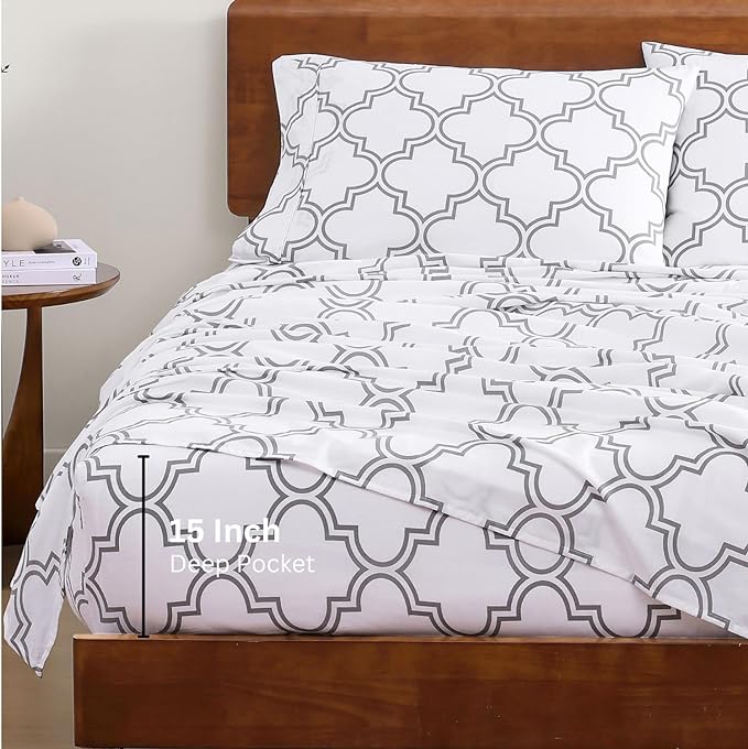 Linen Bed Sheet Set - Queen - 4 Piece