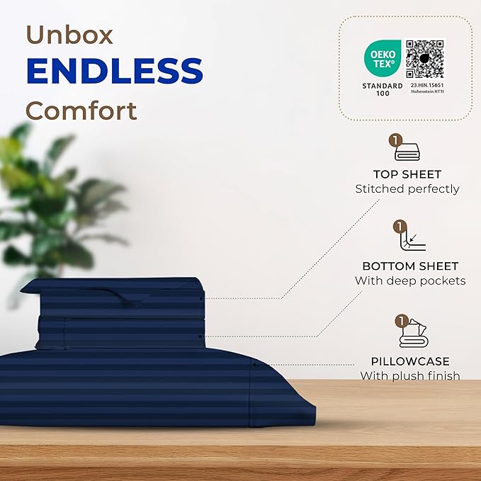 Cooling Bed Sheet Set - Twin - 18 in Deep Pocket - 3 Piece