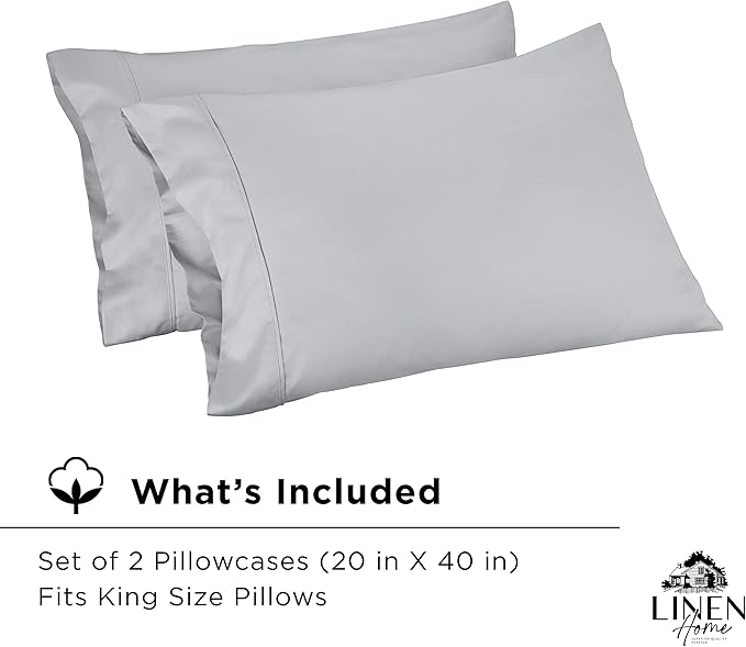 Linen Pillowcase Set - King - 2 Piece