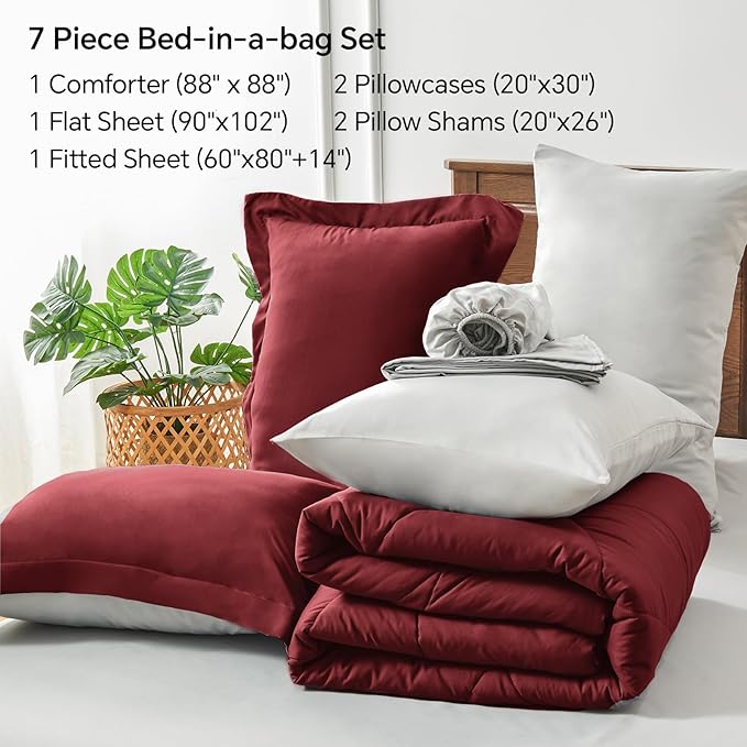 Microfiber Comforter Set - Queen - 7 Piece