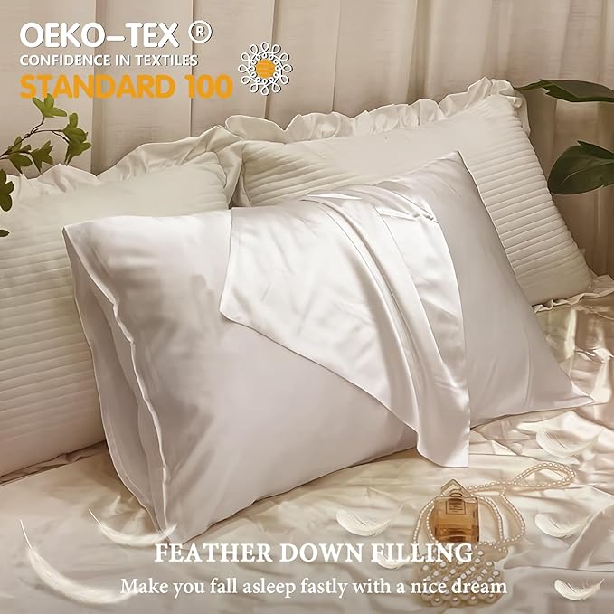 Satin Cooling Bed Pillow - Queen - 2 Piece