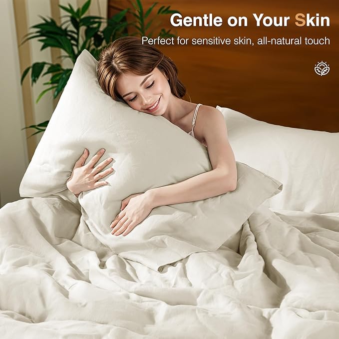 Linen Duvet Cover Set - Queen - 3 Piece