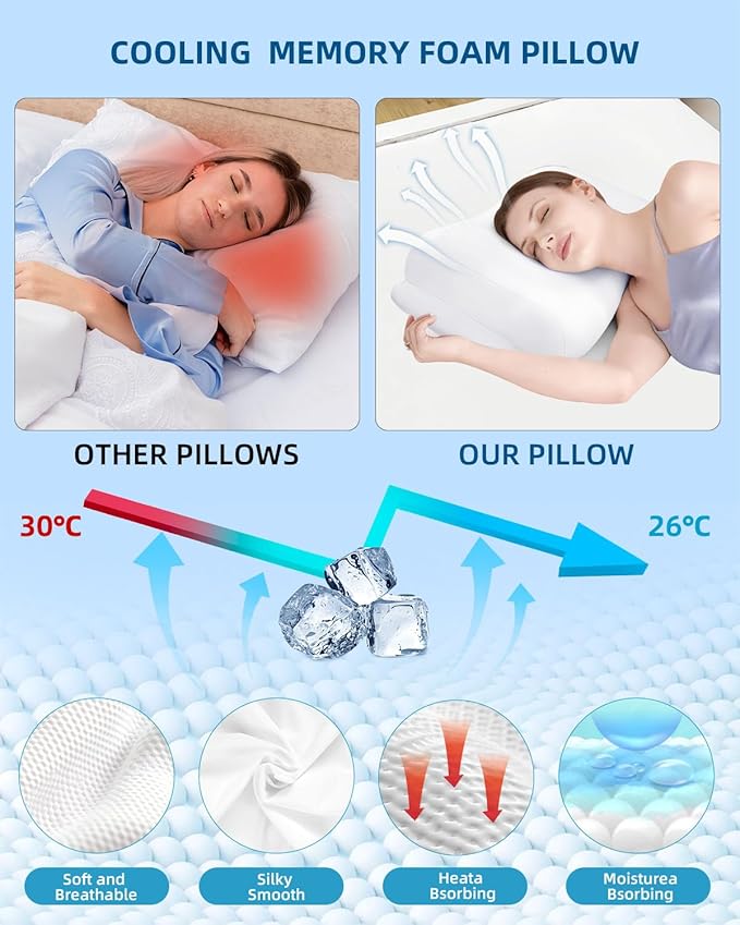 Memory Foam Cooling Bed Pillow