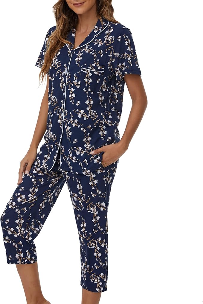 Capri Pajama Set - Short Sleeve - 2 Piece