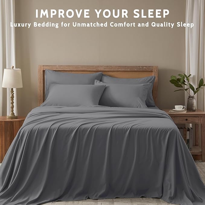 Cooling Bed Sheet Set - Queen - 16 in Deep Pocket - 6 Piece