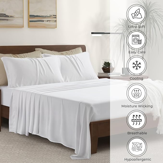 Bamboo Cooling Pillowcase Set - Queen - 2 Piece