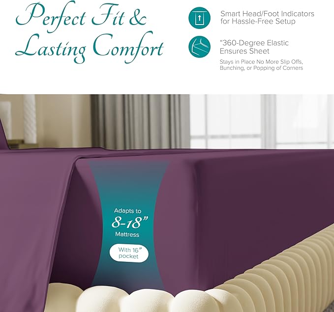 Linen Cooling Bed Sheet Set - Full - 16 in Deep Pocket - 4 Piece