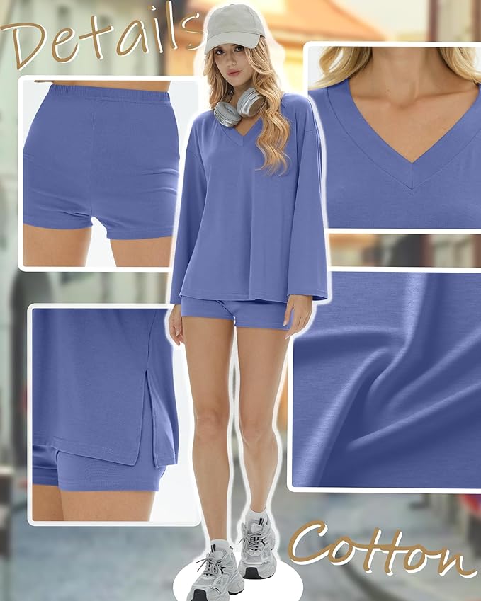 Women's Shorts Pajama Set - Long Sleeve - 2 Piece