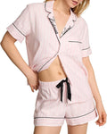 Women's Flannel Pajama Set - Short Sleeve - 2 Piece