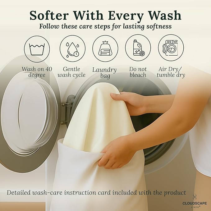 Linen Bed Sheet Set - Full - 4 Piece