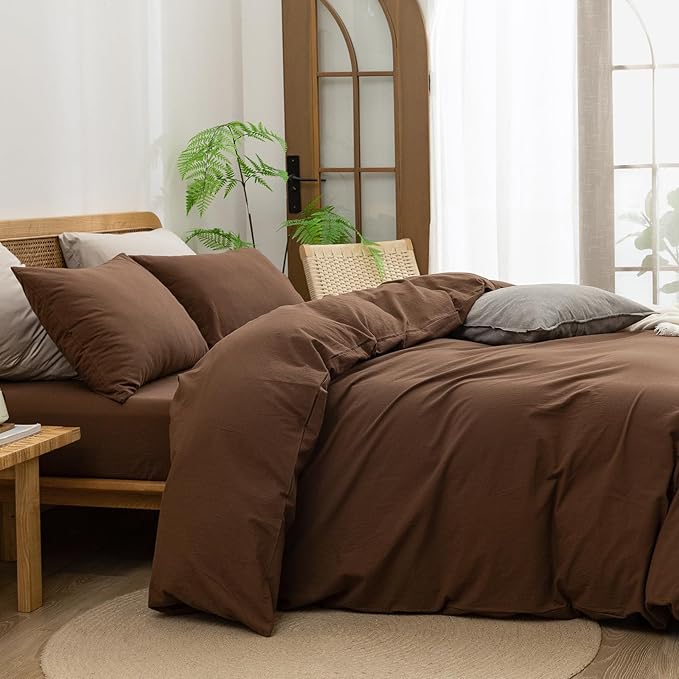 Linen Duvet Cover Set - Queen - 3 Piece