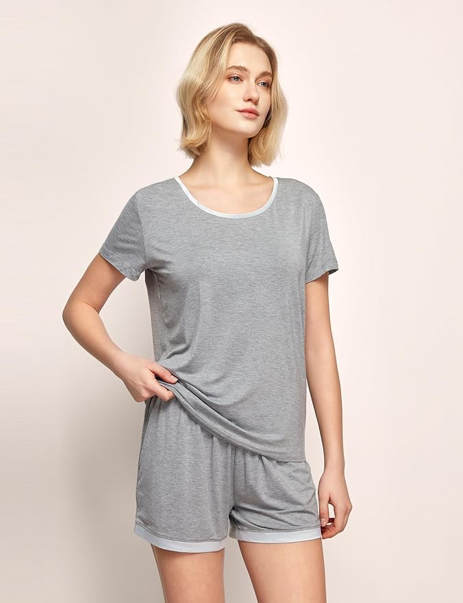 Bamboo Shorts Pajama Set - Short Sleeve - 2 Piece