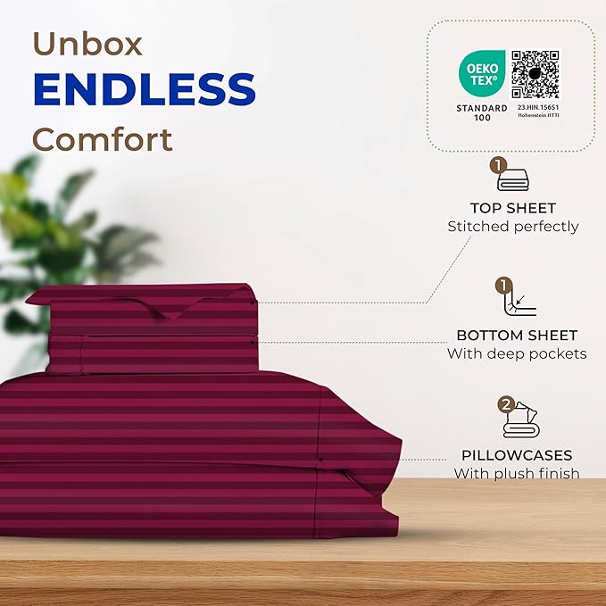 Cooling Bed Sheet Set - California King - 18 in Deep Pocket - 4 Piece