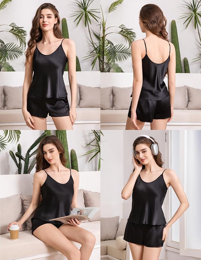 Women's Mulberry Silk Shorts Pajama Set - 2 Piece