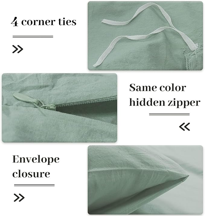 Linen Duvet Cover Set - King - 3 Piece