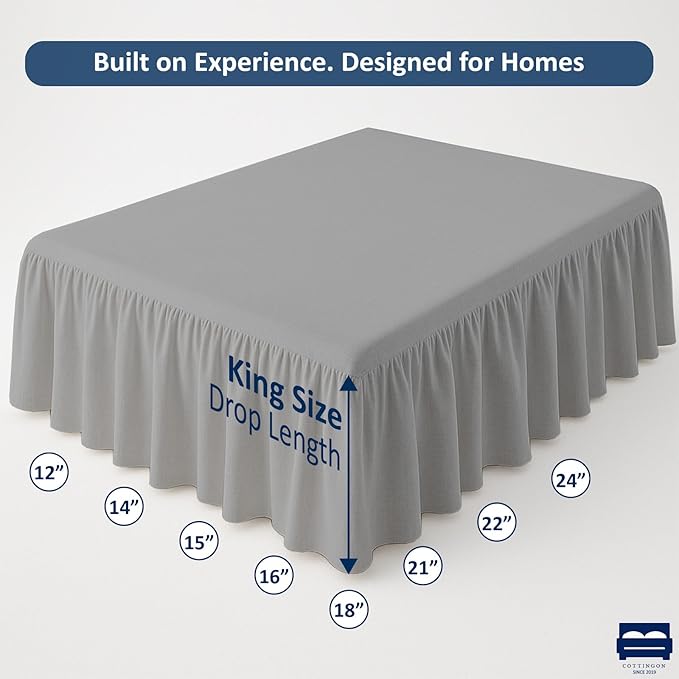 Microfiber Bed Skirt - King - 18 in Drop