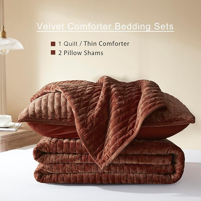 Velvet Quilt Set - California King